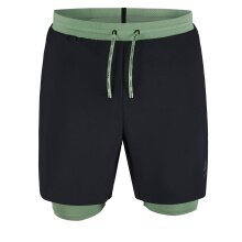 Odlo Trail-Laufhose 2-in-1 Short X-Alp Trail 6 inch (optimale Bewegungsfreiheit, Innenhose) kurz schwarz/loden Herren