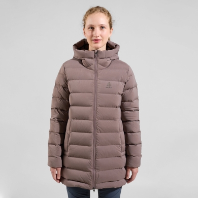 Odlo Wintermantel Ascent N-Thermic Insulated mit Kapuze (wasserabweisend, winddicht, atmungsaktiv) rostrot Damen