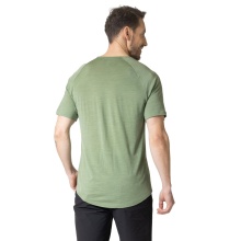 Odlo Wander-/Freizeit Tshirt Crew Neck Ascent Performance Wool 130 mit Landschaftsprint lodengrün Herren