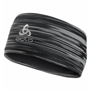 Odlo Stirnband Polyknit Light ECO Print schwarz/reflektierend - 1 Stück