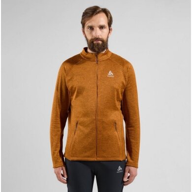 Odlo Fleecejacke Tenica Mid Layer Full Zip (weich aufgebürstete Innenseite) braun/orange Herren