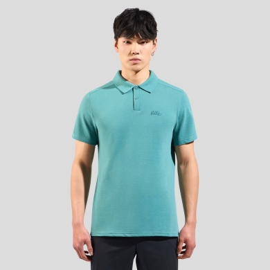 Odlo Wander-/Freizeit Polo Essential Solid (bequeme Passform, Baumwolle/Polyester) arcticblau Herren