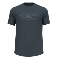 Odlo Wander-/Freizeit Tshirt Ascent Performance Wool 130 Run Bike Hike mit Landschaftsprint darkgrau Herren