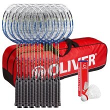 OLIVER Schulsport-Set I - 15x Badmintonschläger Fresh 8.0, 1x Racketbag, 6x Bälle