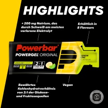 PowerBar PowerGel Original (Kohlenhydrat-Gel) Zitrone/Lime 24x41g Box