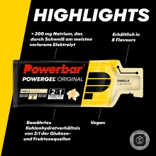 PowerBar PowerGel Original (Kohlenhydrat-Gel) Vanille 24x41g Box