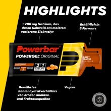 PowerBar PowerGel Original (Kohlenhydrat-Gel) Salzige Erdnuss 24x41g Box