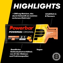 PowerBar PowerGel Original (Kohlenhydrat-Gel) Tropische Früchte 24x41g Box