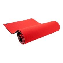 Pure2Improve Fitness-/Yogamatte (mit Ösen) rot/schwarz 173x61x1cm