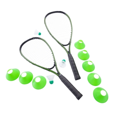 Pure4Fun Speedminton-Set (2xAlu-Schläger, 3xSpeeder, 8xMarkierungshütchen, Tasche)