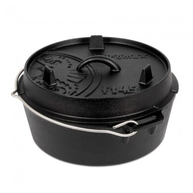 Petromax Feuertopf ft4.5-t (Dutch Oven) aus Gusseisen, ohne Standfüße - Inhalt Topf (max.): 3,5 Liter - schwarz - 7,3kg