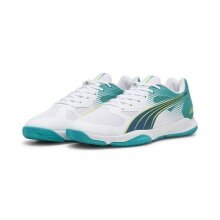 Puma Hallen-Indoorschuhe Attacourt weiss/grün Herren