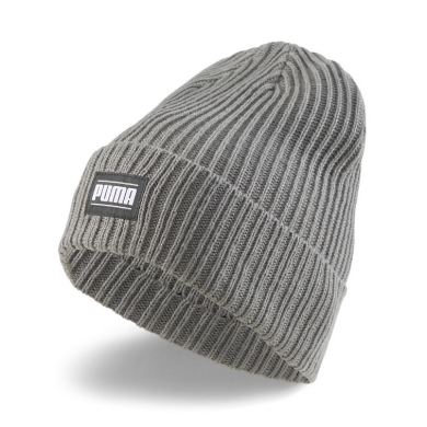 Puma Strickmütze (Beanie) Classic Cuff Unisex - Rippenstruktur - grau - 1 Stück