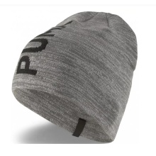 Puma Strickmütze (Beanie) Classic Cuffless mit Schriftzug - grau - 1 Stück