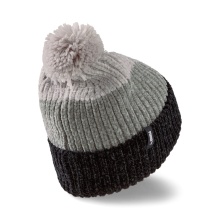 Puma Wintermütze (Pompon) Beanie Damen - Rippenstruktur - schwarz/grau - 1 Stück