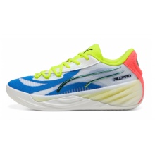 Puma Hallen-Indoorschuhe All-Pro Nitro (Basketball) 2025 weiss/blau/gelb Herren