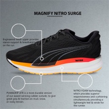 Puma Laufschuhe Magnify Nitro Surge (Dämpfung) schwarz/orange Damen