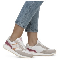 Rieker Sneaker Evolution (Rauhleder) W0607-80 weiss/beige Damen