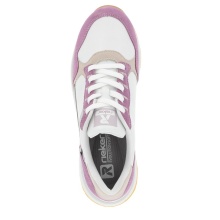 Rieker Sneaker Low 42508-80 (Glattleder) weiss/lila Damen