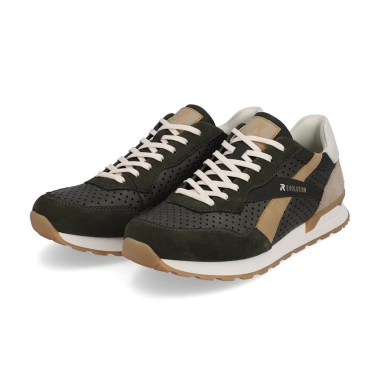 Rieker Sneaker Evolution (Glattleder) U0302-24 dunkelgrün/beige Herren