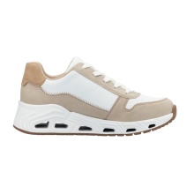 Rieker Sneaker Low N5204-80 (Kunstleder, mit seitlichen Reissverschluss) weiss/beige Damen