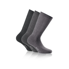 Rohner Tennissocken Crew Basic (superweich) hellgrau/grau/dunkelgrau - 3 Paar