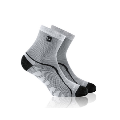 Rohner Sportsocke R-Ultra Light Quarter (leicht, feuchtigkeitsabsorbierend) grau/weiss - 1 Paar