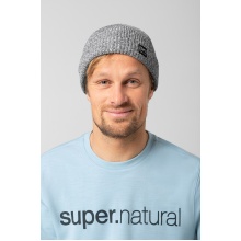 super natural Wintermütze Merino Basic Beanie (Merinowolle, idealer Wärmeschutz) grau meliert - 1 Stück