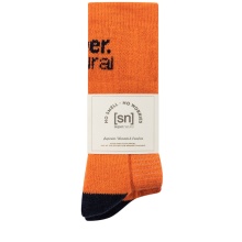 super natural Tagessocke Crew Cosy - Alpakawoll-Mix - orange/ozeanblau - 2 Paar