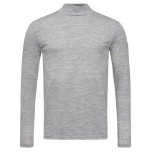 super natural Langarmshirt Base 175g Turtle Neck - Merinowolle - Unterwäsche grau Herren