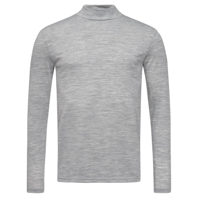 super natural Langarmshirt Base 175g Turtle Neck - Merinowolle - Unterwäsche grau Herren