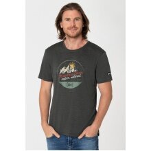 super natural Wander-/Freizeit Tshirt Graphic Adventure - Merinowollmix - grau meliert Herren