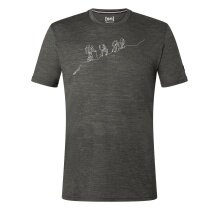 super natural Wander-/Freizeit Tshirt Graphic Hiking - Merinowollmix - grau meliert Herren