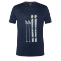 super natural Wander-/Freizeit Tshirt Graphic Skiing Gear - Merinowollmix - irisblau meliert Herren