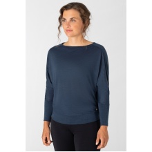 super natural Yoga-Langarmshirt Kula Top (Merinowolle) dunkelblau Damen