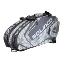 Solinco Racketbag Tour Team Camo (Schlägertasche, 2 Hauptfächer, Thermofach) weiss 6er