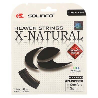 Besaitung mit Tennissaite Solinco X Natural schwarz