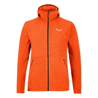 Salewa Fleecejacke Nuvolo mit Kapuze (warm, atmungsaktiv) orange Herren