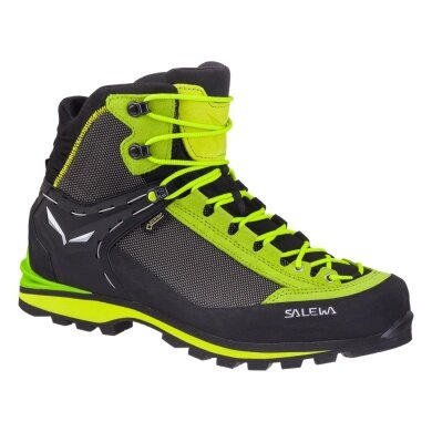 Salewa Wanderschuhe Crow GTX (Berg-Trekking, Veloursleder, wasserdicht) schwarz/lime Herren