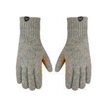 Salewa Woll-Handschuhe (Vollleder-Innenhand) Walk Wool - atmungsaktiv, warm, 100% wolle - grau/gelb Herren/Damen