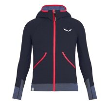 Salewa Kapuzenjacke Puez Hybrid Polarite Hooded Full-Zip (Fleecehoody, leicht, atmungsaktiv) navyblau Mädchen