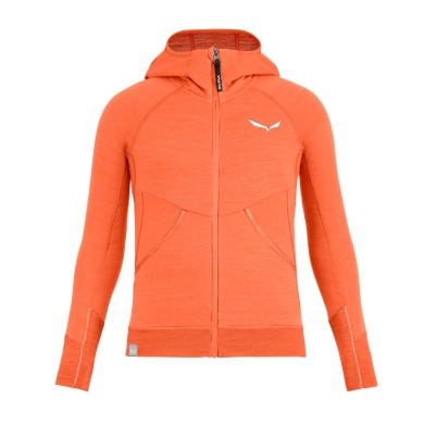 Salewa Kapuzenjacke Puez Hybrid Polarite Hooded Full-Zip (Fleecehoody, leicht, atmungsaktiv) orange Mädchen