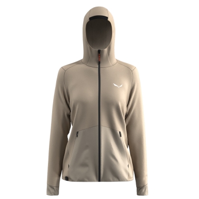 Salewa Kapuzenjacke Puez Merino Durastretch (hoher Tragekomfort) sandbraun Damen