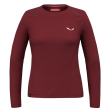 Salewa Langarmshirt Pedroc Dry (atmungsaktiv, schnelltrocknend, leicht) Unterwäsche weinrot Damen