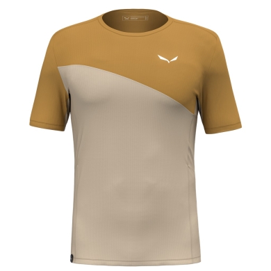 Salewa Sport-Tshirt Puez Sporty Dry (schnelltrocknend, 4-Wege-Stretch, geruchsneutralsierend) sandbraun/braun Herren