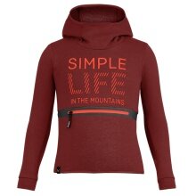 Salewa Kapuzenpullover Simple Dry Hoodie (Baumwolle-Mischung, warm, schnelltrocknend) weinrot Kinder