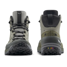 Salewa Wanderschuhe Puez Leather Mid Powertex (Trekking, Nubukleder, wasserdicht) huntergrün/olive Herren