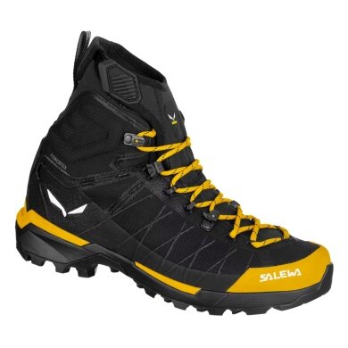 Salewa Wanderschuhe Ortles Light MID Powertex (Winterwanderung/Trekking, wasserdicht) schwarz/gold Damen