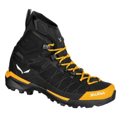 Salewa Wanderschuhe Ortles Light MID Powertex (Winterwanderung/Trekking, wasserdicht) schwarz/gold Herren