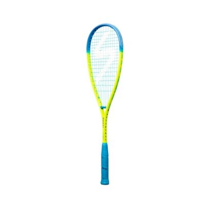 Salming Squashschläger Grit PowerLite 154g/sehr kopflastig gelb/cyan - besaitet -